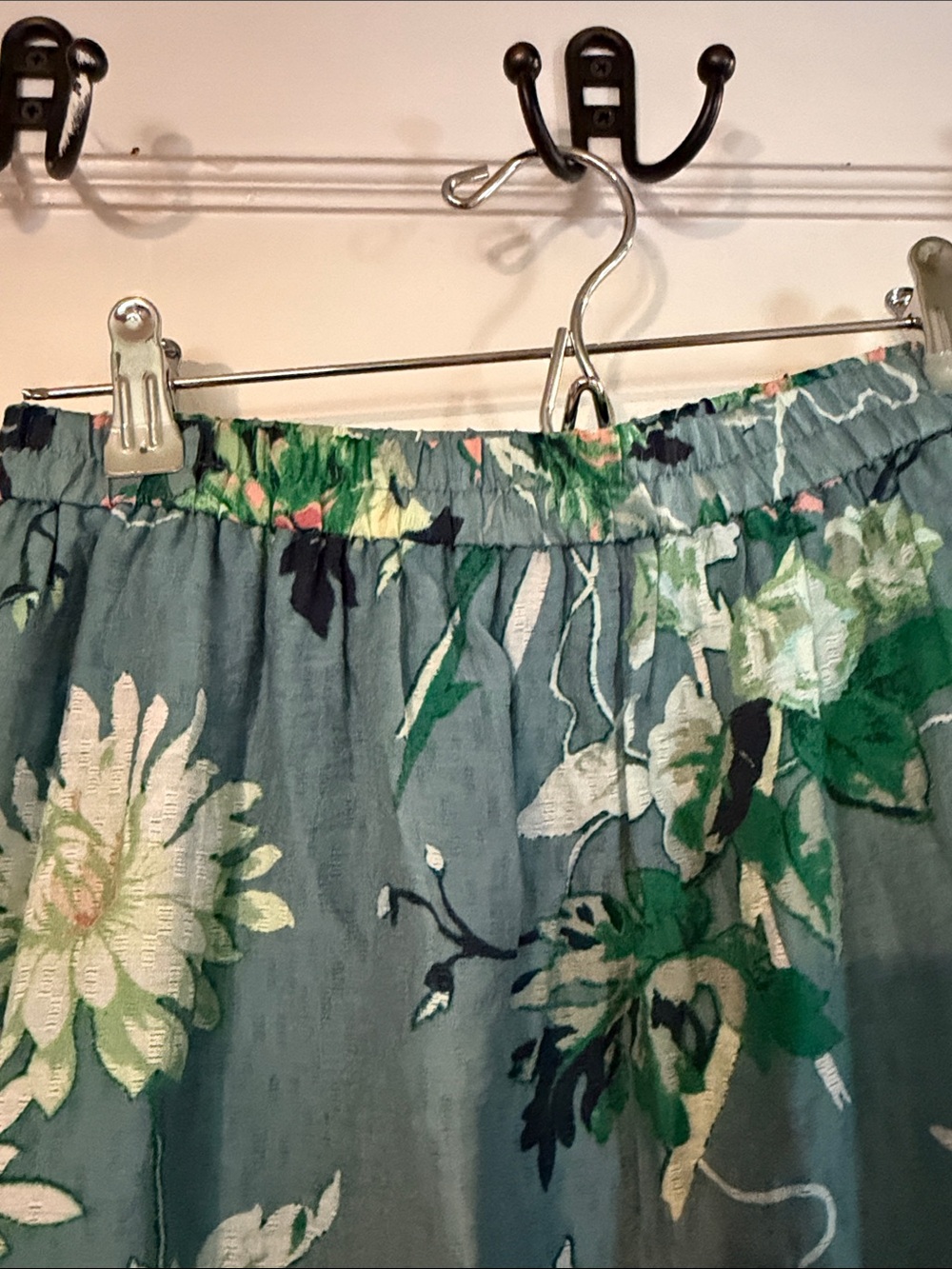 H&M Teal Floral Maxi Skirt with Pink & White Blooms - Picture 5 of 7